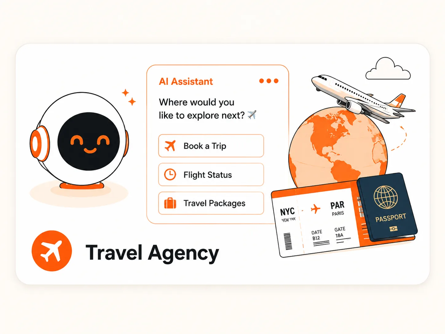 AI assistant for a travel agency website