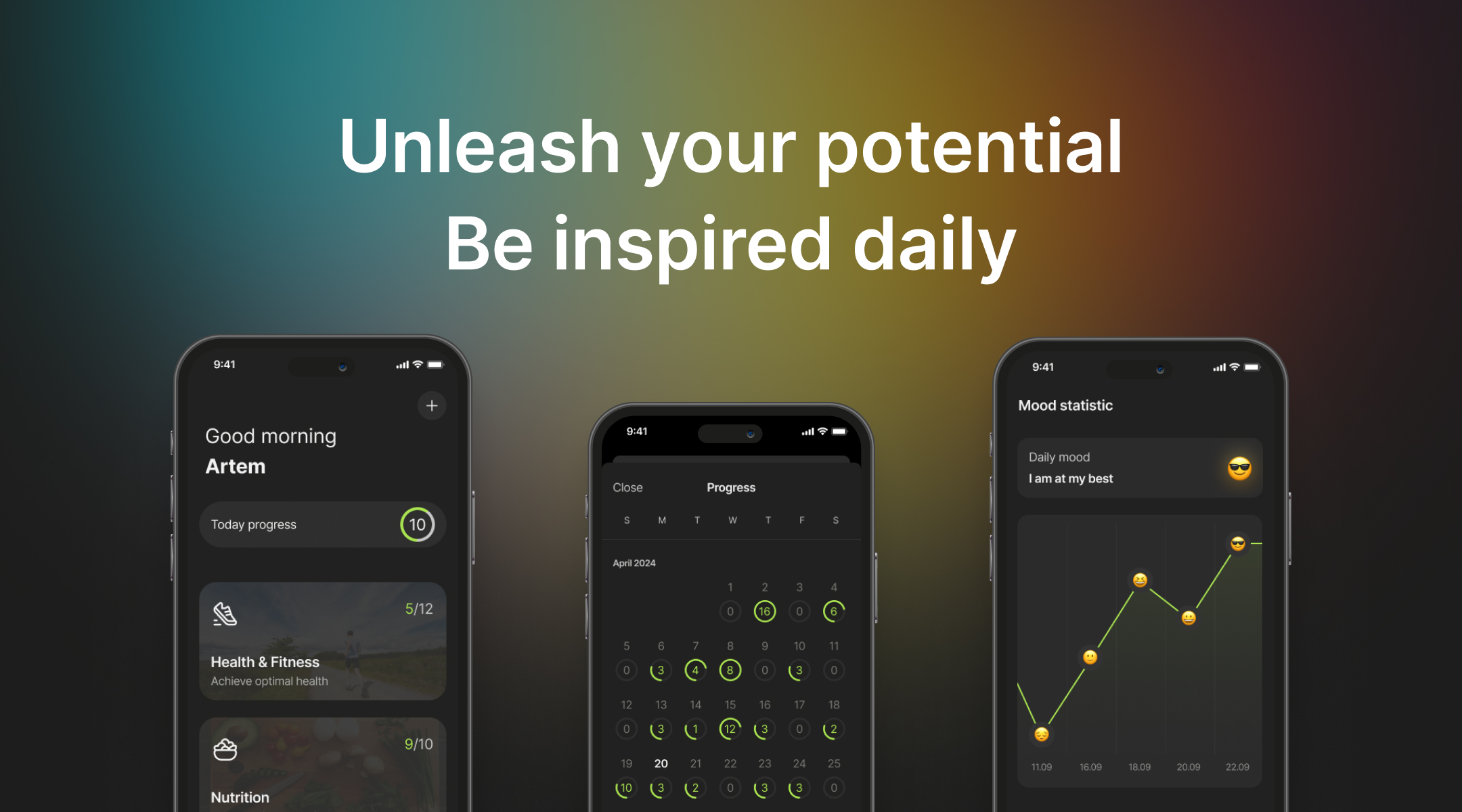 Motiway-App-Oberfläche mit KI-generierten Zielaufgaben auf einem Smartphone