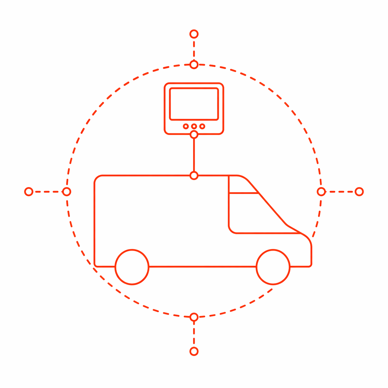 Schematische Darstellung von Logistik- und Flottengeräten