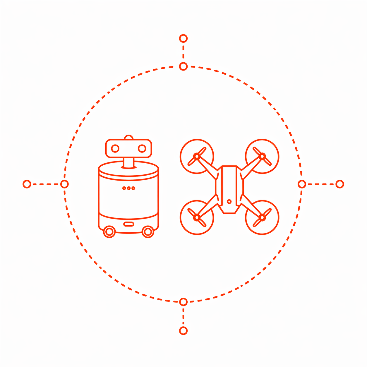 Schematische Darstellung von Robotik und autonomen Geräten