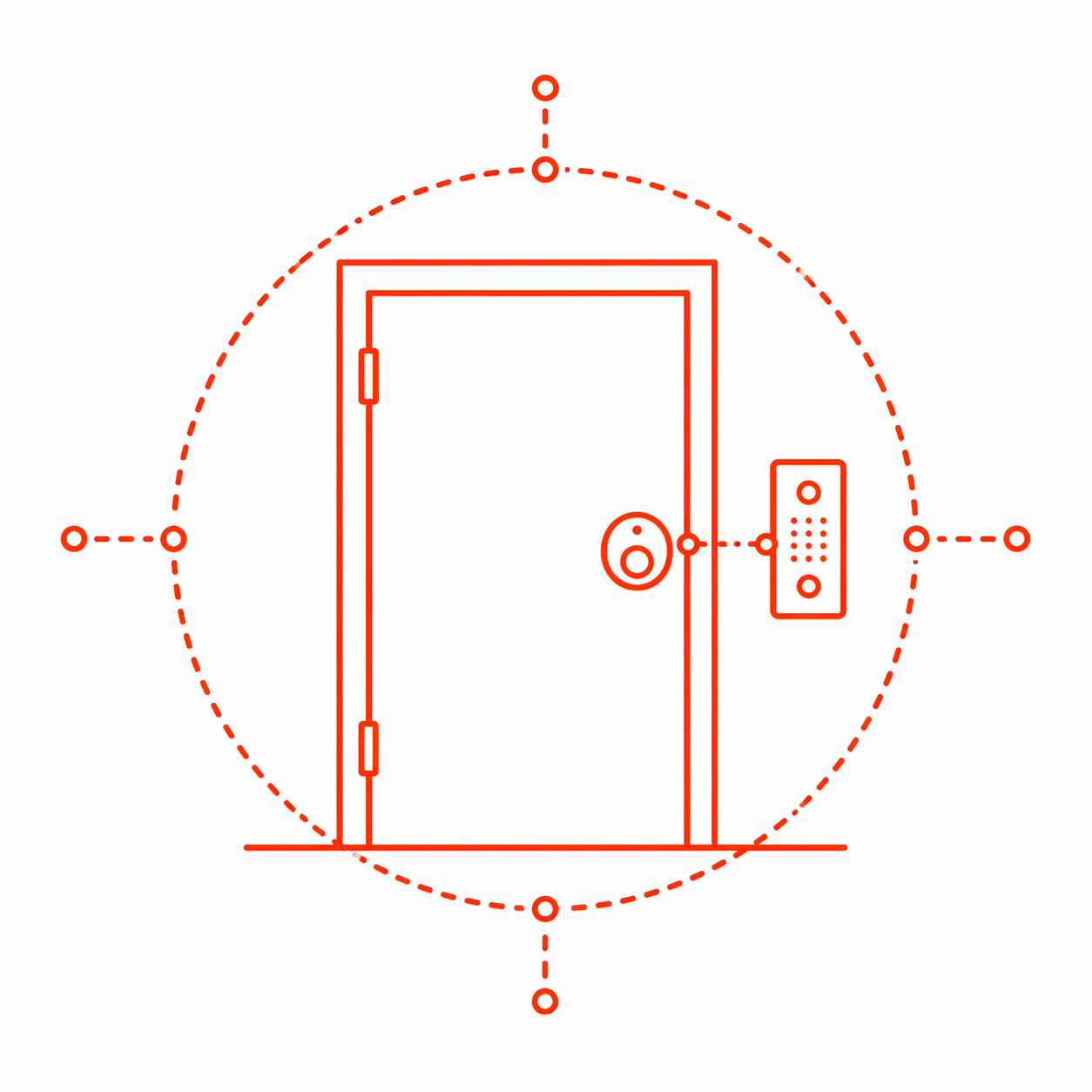 Schematische Darstellung von Smart-Building- und Zugangsgeräten